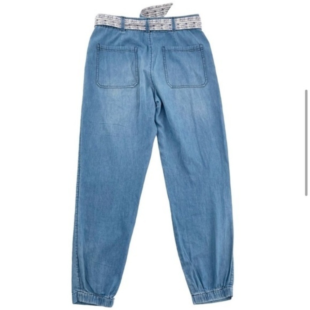 Rebecca Taylor Blue Chambbray Belted Tapered Leg Pants NWT size 2 - Picture 5 of 14